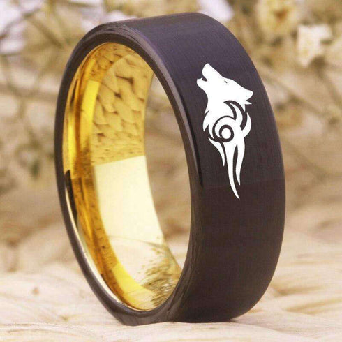 Bague Loup Dessin (Acier)